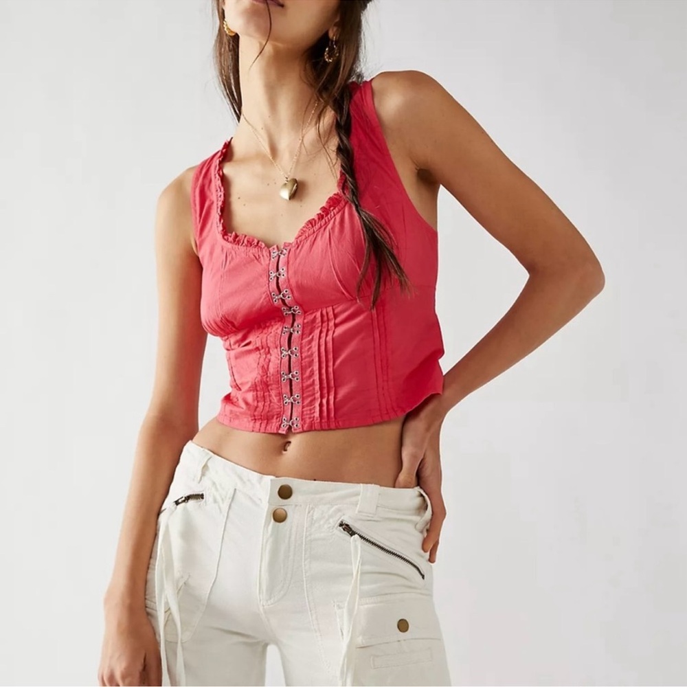 Free People pink Amelia corset top
